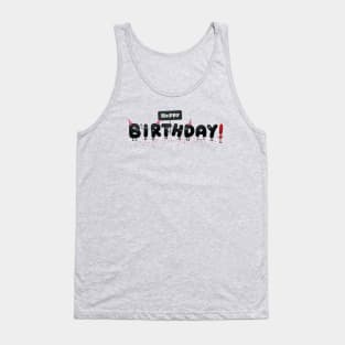 Cute Funny Google Eye Happy Birthday Letter Characters Tank Top